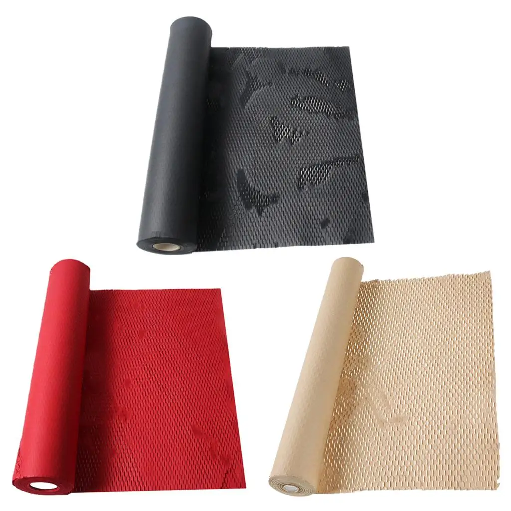 Рулон крафт-бумаги 50 метров-натуральный переработанный материал-сотовая обмотка