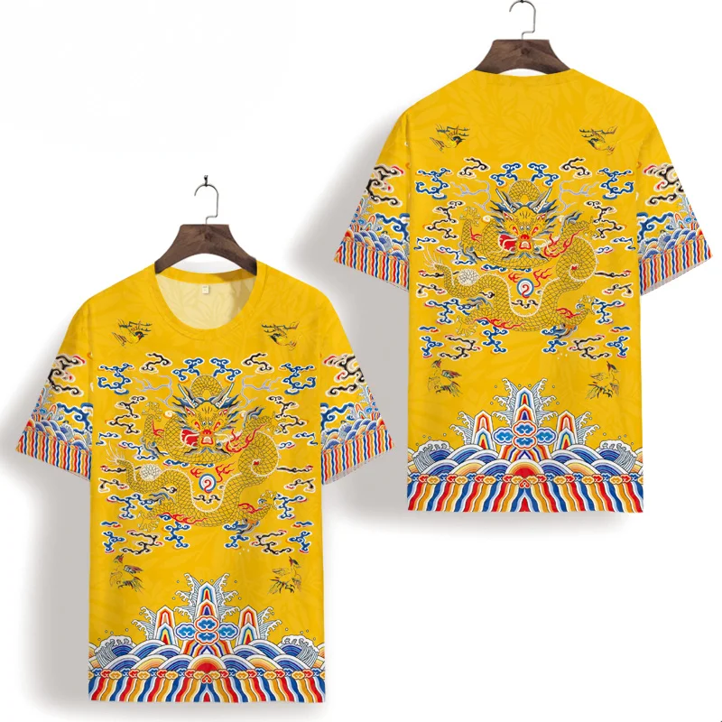 

Dragon Pattern 3D Digital Printing Unisex Short Sleeve Tees Tops Summer New Quality Hollow Icy Cool Oversized T Shirt Men XS-7XL