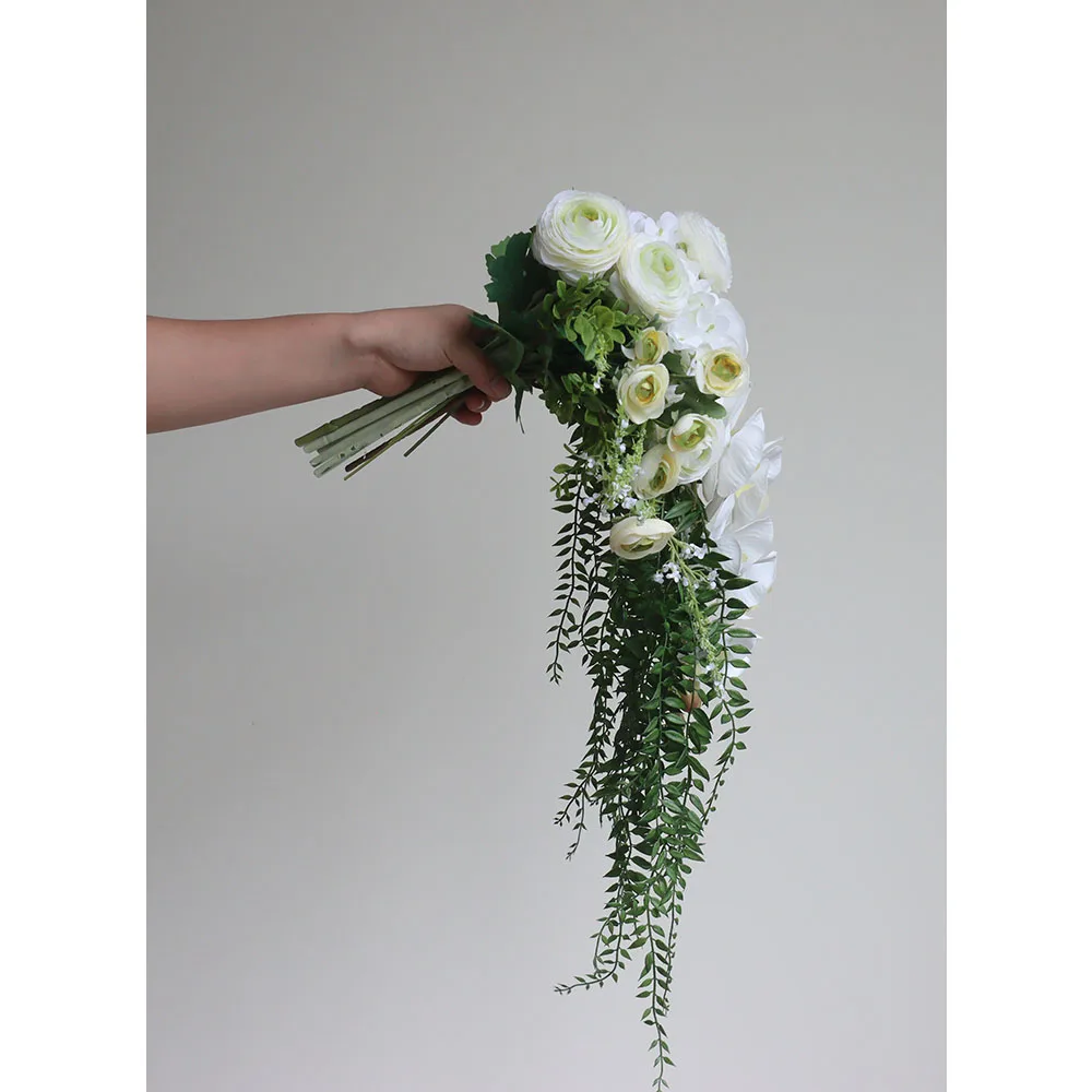 Букет невесты с буканом имитация цветка свадьба искусственный цветок реквизит