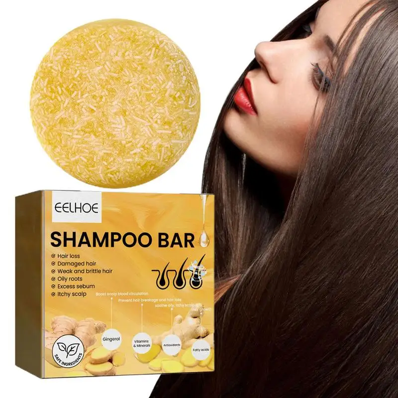 

Натуральный имбирный шампунь для роста волос, барное мыло, способствует росту волос, против перхоти для женщин и мужчин, инструмент для ухода за волосами, красота, здоровье