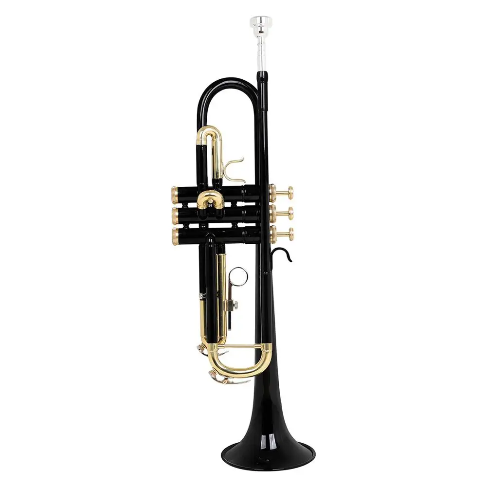 New Trumpet Bb Flat Brass Tube Body With Mouthpiece Straps Gloves Musical Instrument Accessories For Beginners Drop shipping