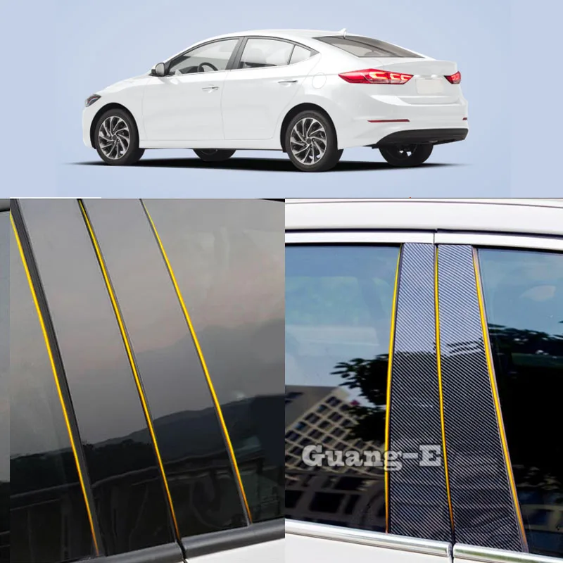 

Car PC Material Pillar Post Cover Door Window Molding Sticker 8pcs For Hyundai Elantra Avante 2016 2017 2018 2019 2020 2021 2022