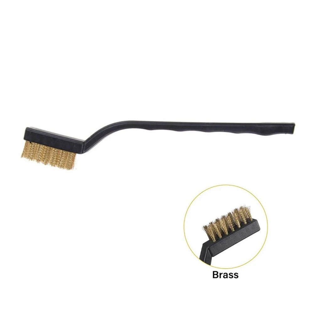 

7inch Stainless Steel Copper Nylon Wire Brush Rust Scrub Remove Cleaning Tool Mini Clean Rust Removal Industrial Wire Toothbrush