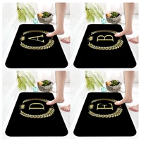 black golden crown letter printed flannel floor mat bathroom decor carpet non slip for living room kitchen welcome doormat