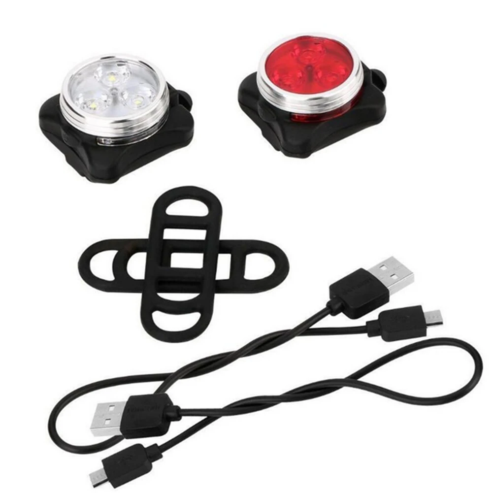 

2pcs 4 Modes MTB Road Bicycle Headlight USB Rechargeable Cycling LED Taillights LED MTB Bike Front Rear Lights
