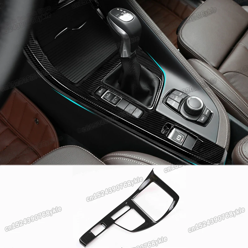

carbon fiber for Bmw X1 X2 F48 F39 Car Center Console Gear Panel Trims Accessories Chrome 2016 2017 2018 2019 2020 2021 2022