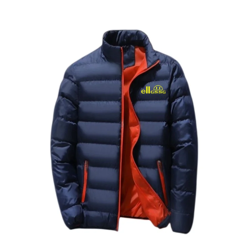 

Мужская зимняя куртка, повседневная хлопковая однотонная куртка с воротником-стойкой, Мужская ветрозащитная утепленная хлопковая куртка, ...