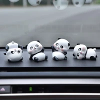 cute panda figurines miniatures creative car craft art resin modern figurines miniatures ornaments decoration maison home decor