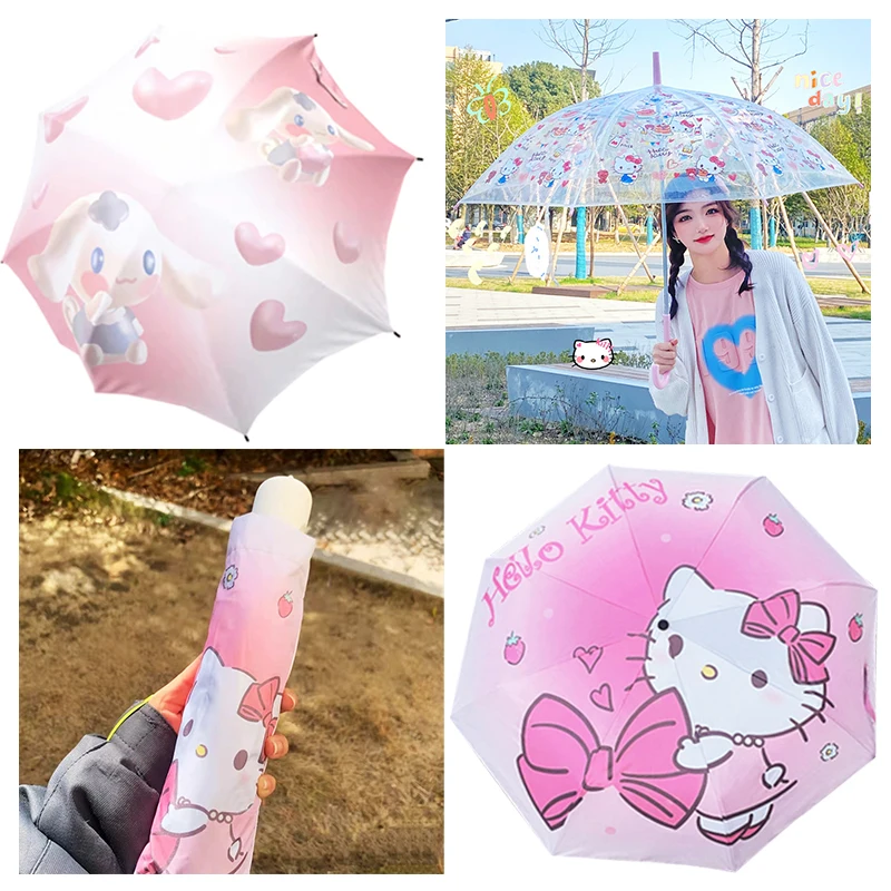 

Sanrioed серия My Melody Cinnamoroll Hello Kitty Зонт бамберстрел аниме мультфильм кавайное женское сердце аксессуары Игрушки для девочек
