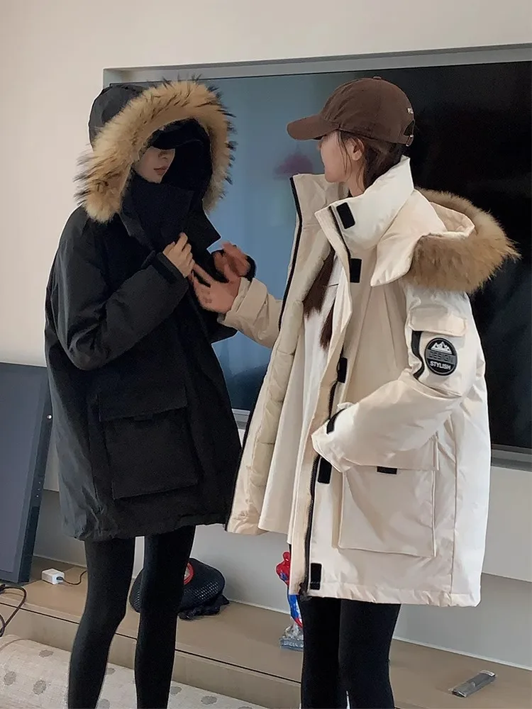 Теплый пуховик одежда с хлопковой подкладкой женские комбинезоны парка образ