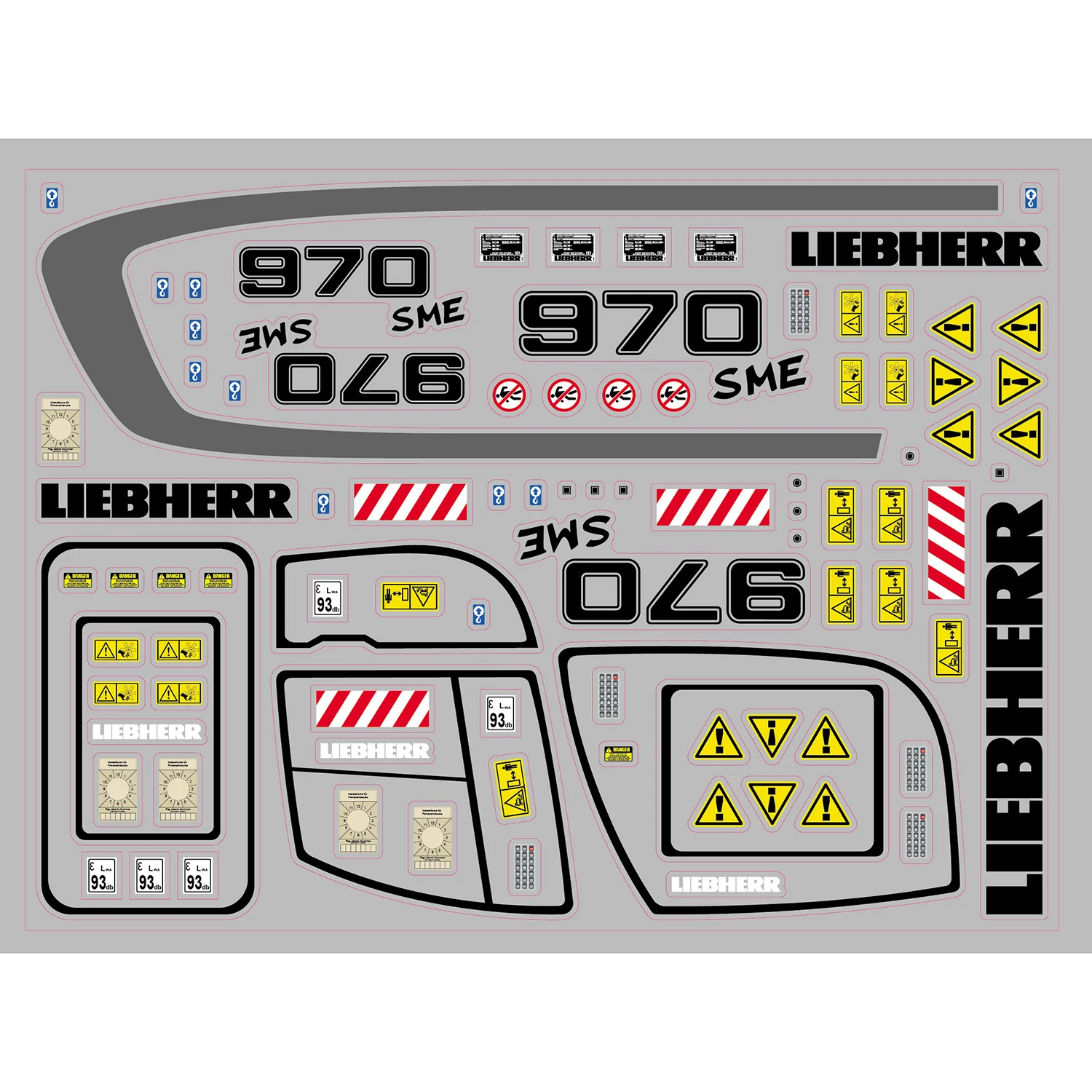 

Decal Sticker for 1/14 KABOLITE K970 970-100S RC Hydraulic Excavator Liebherrr Vehicle TH20660-SMT1