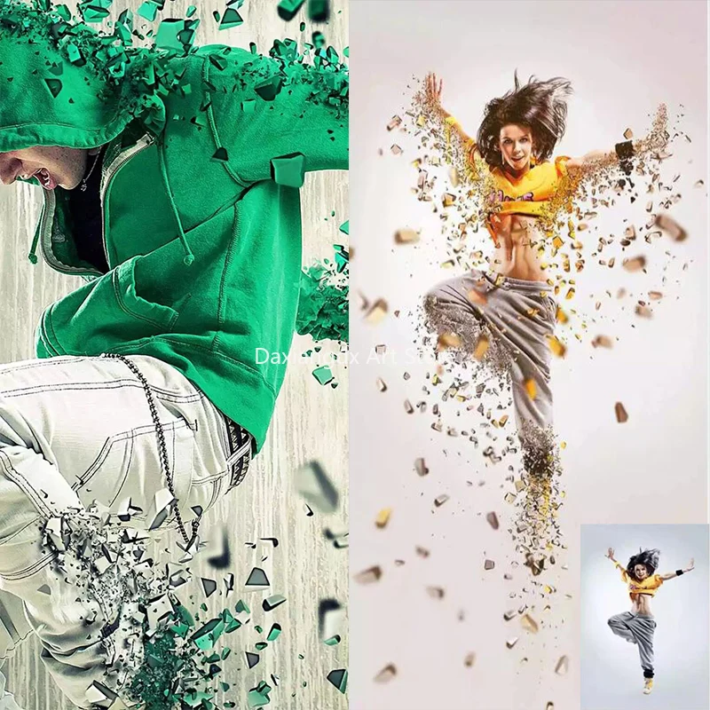 Пользовательский плакат брызги частиц 3D фрагменты фотопечать на стене картина