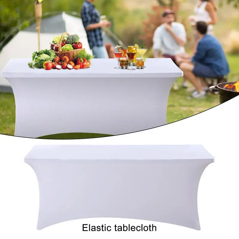 

Эластичное покрытие для стола, прямоугольное покрытие из молочного шелка для стола, Обложка для стола для дома, искусственная белая скатерть для банкета, свадьбы, вечеринки