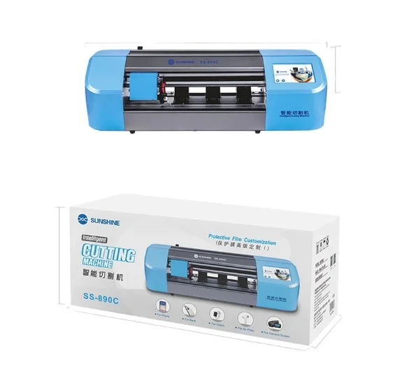 

Sunshine SS-890C Auto Film cutting machine FOR phone and tablet front glass back cover protect film cutting tool with tapes