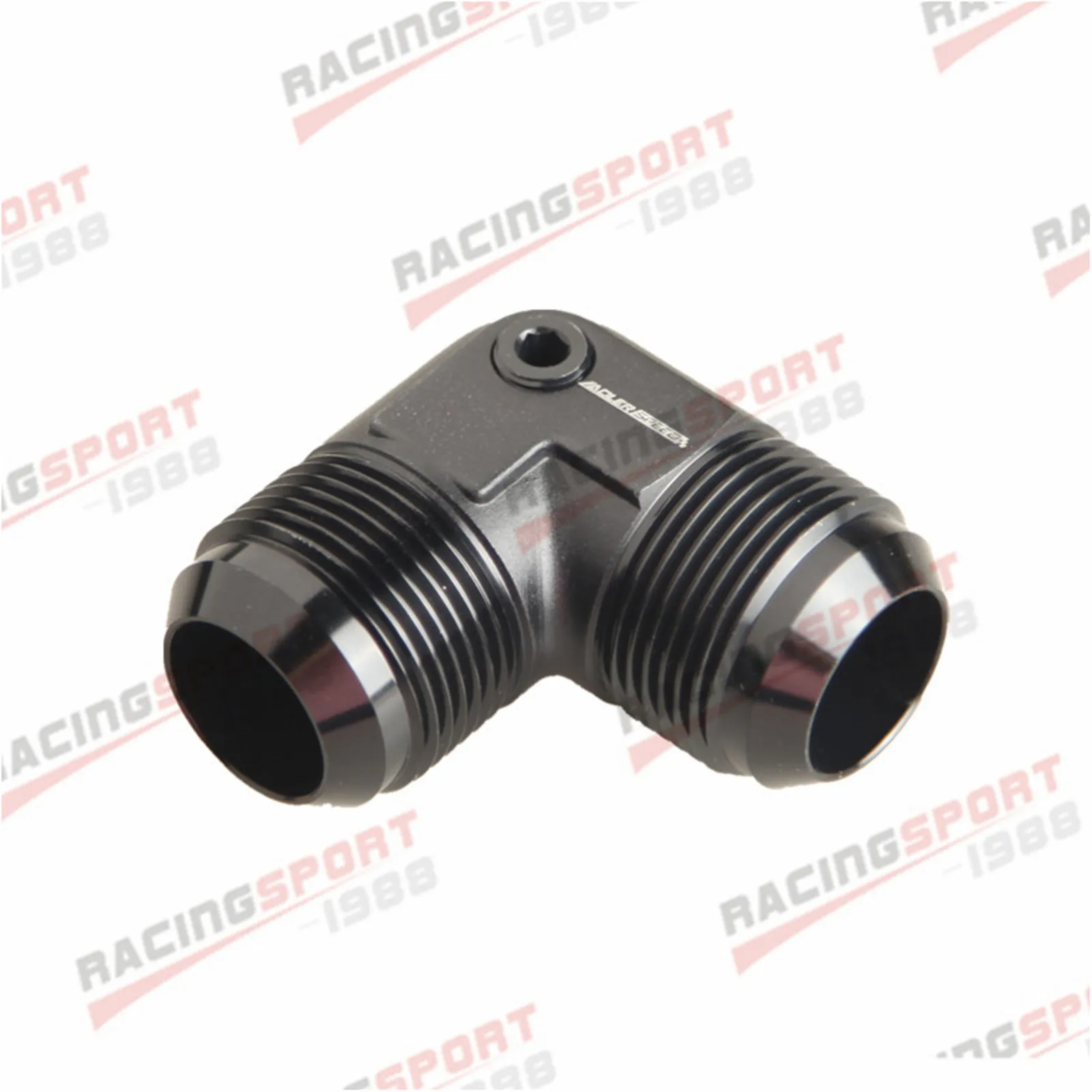 

16 AN AN16 90 Degree Male Union With 1/8" x 27 NPT Port Adapter Fitting Black
