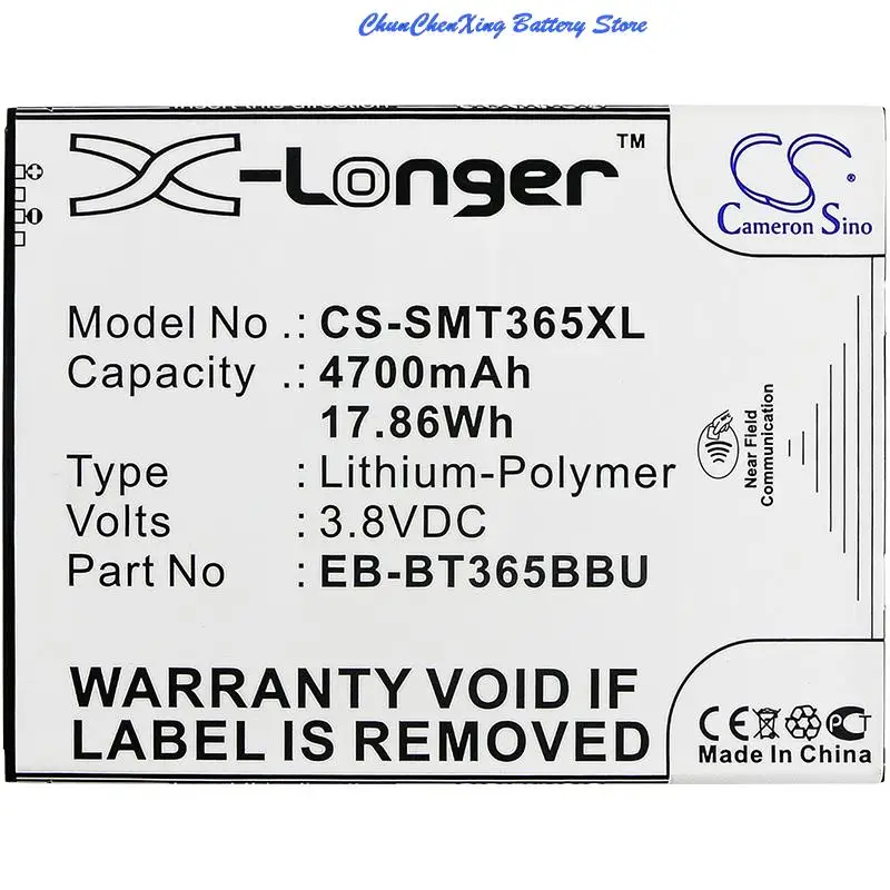 

Cameron Sino 4050mAh/4700mAh Battery for Samsung SM-T360,SM-T365,SM-T360UD,SM-T365F0,SM-T395,M-T395C,SM-T395N,SM-T390,SM-T390N