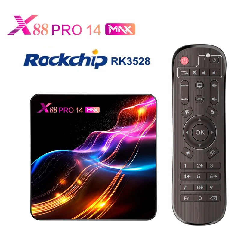Фото X88 Pro 14 Max TV Box Android 14 Rockchip RK3528 8K HD Smart TVBOX WIFI6 BT5 Магазин приложения Набор TOP Box X88Pro14 №1