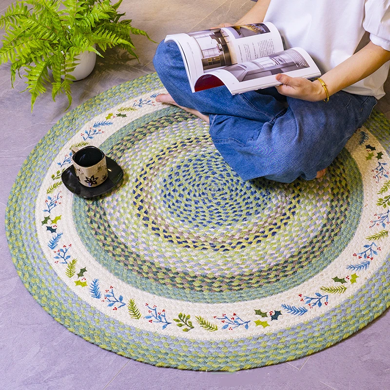 

Round Rugs Carpets For Home Living Room Modern Bedroom Hallway Jute Carpet Kids Room Computer Chair Area Rug Handmade Knit