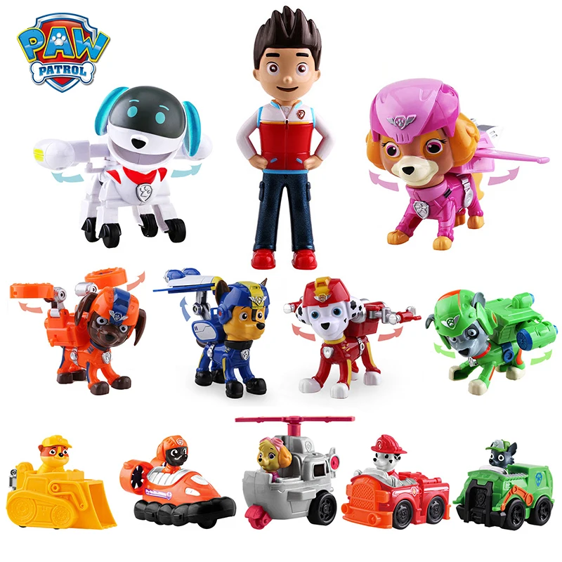 Модель автомобиля Щенячий патруль аниме-фигурка щенка Скай Маршалл собачий Чейз