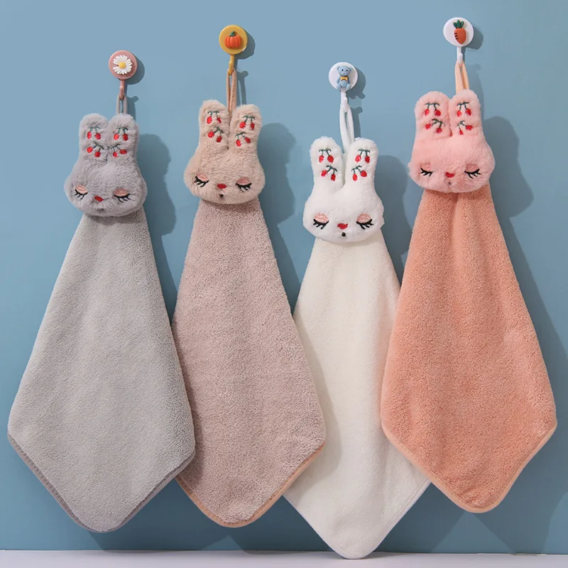 Soft Thicken Coral Fleece Super Absorbent Quick Dry Children Terry Towels Kitchen Bathroom