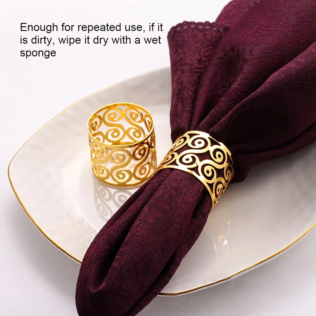 

12pcs Serviette Rings Napkin Holder West Dinner Towel Napkin Ring Party Decoration Table Decor Towel Buckles for Party Wedding