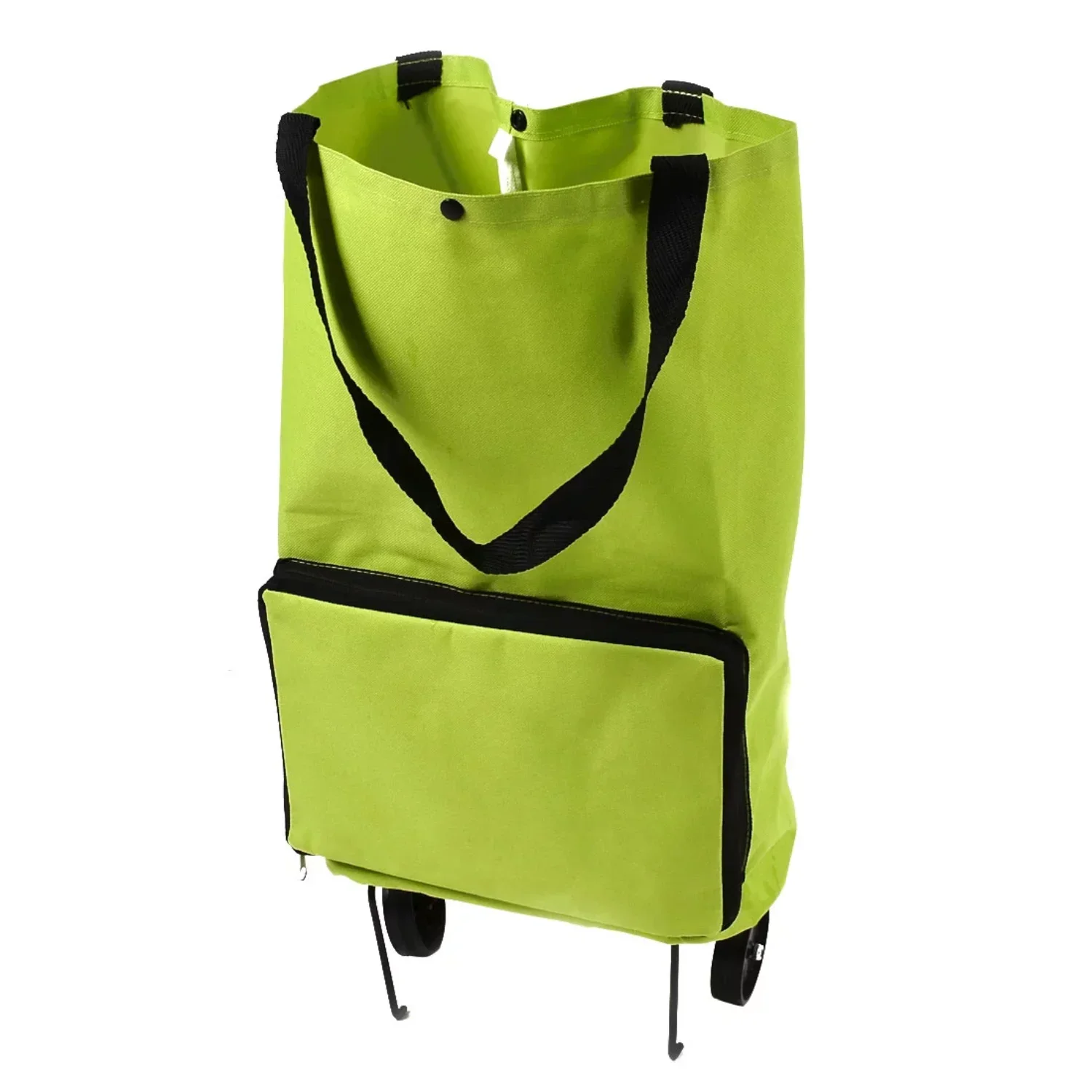 

Polyester Portable Handy Foldable Bag Wheel Shopping Trolley Green