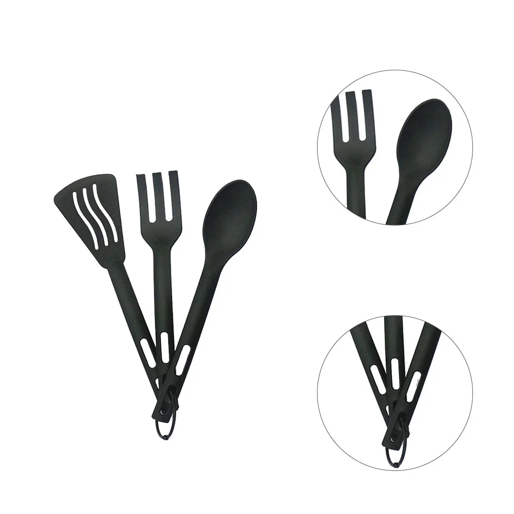

3 Sets Cutlery Kit Travel Spoon Server Fork Plastic Flatware Student Forks Spoons