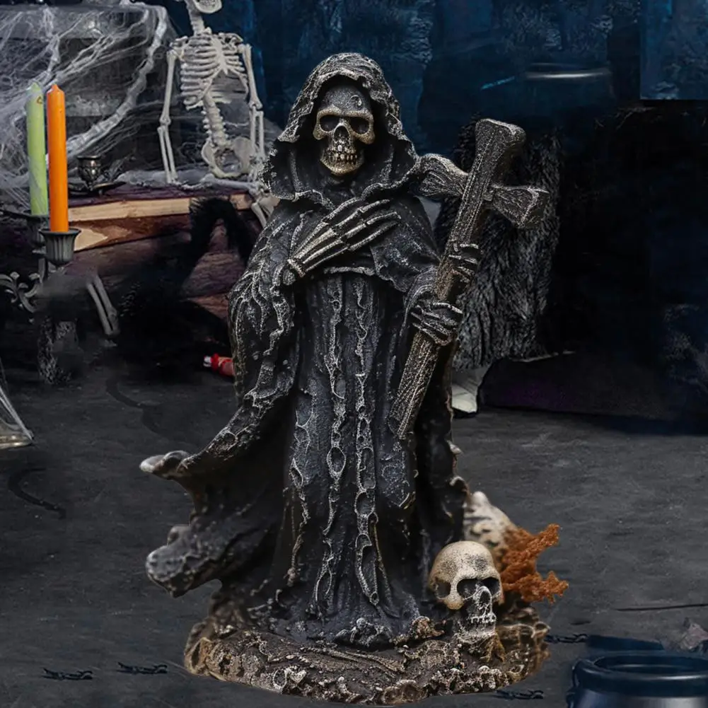 Статуэтка-скелет на Хэллоуин черная каучуковая для дома и офиса книжная полка