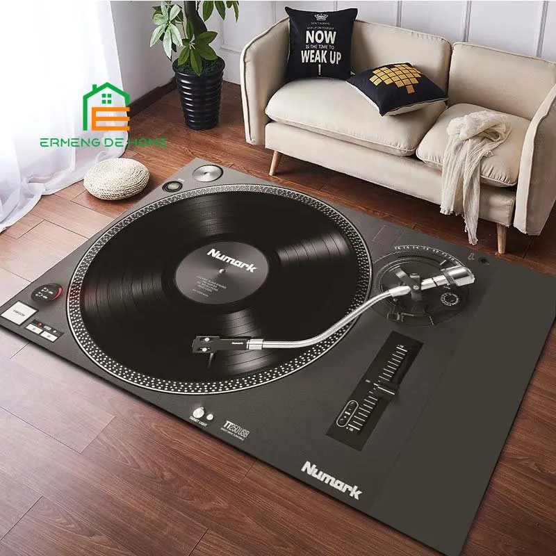 

Vinyl Disc Player Pattern Rug for Bedroom Living Room Carpet for Kitchen Floor Mats Home Decor Non-Slip Floor Pad Rug 15 Sizes