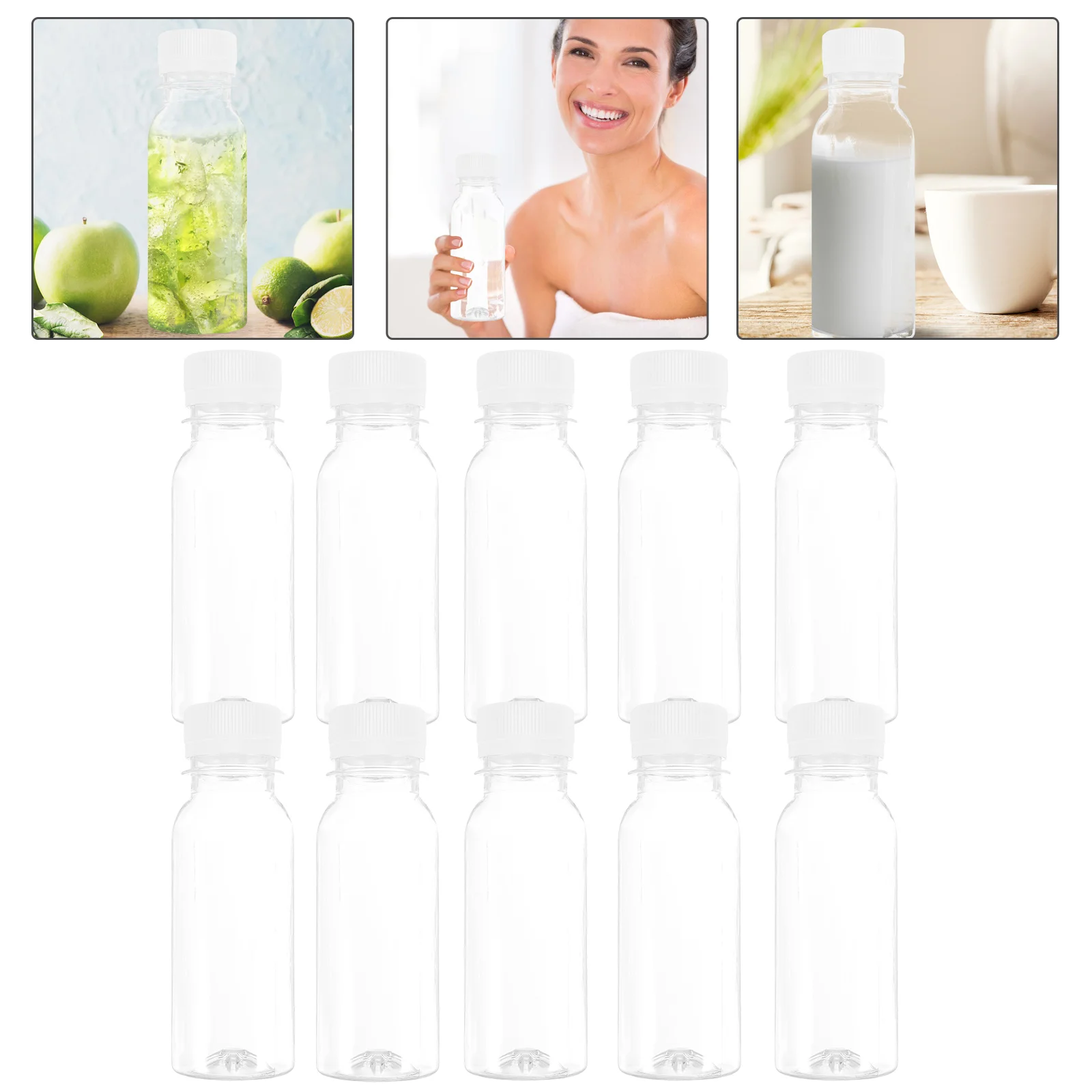 

10 Pcs Plastic Water Bottles Milk Empty Drink Accessory Supply Multi-function Juice Travel