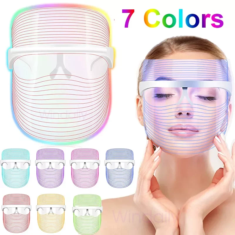 

NEW2023 7 Colors LED Light Therapy Facial Mask Photon Anti-Aging Anti Wrinkle Rejuvenation Wireless Face Mask Skin Care Beatuy D