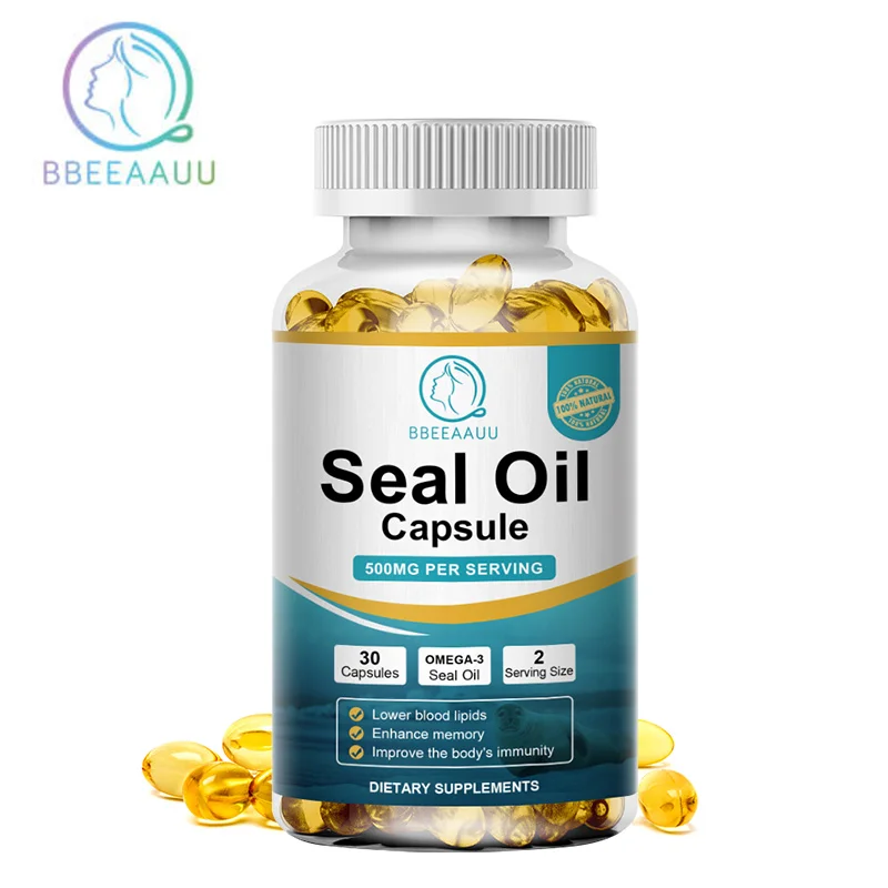 

Bbeeaauu Seal Oil Capsules Enriched with Omeage3 DHA EPA & DPA Supports Brain Heart & Cardiovascular Health Whitening Anti-Aging