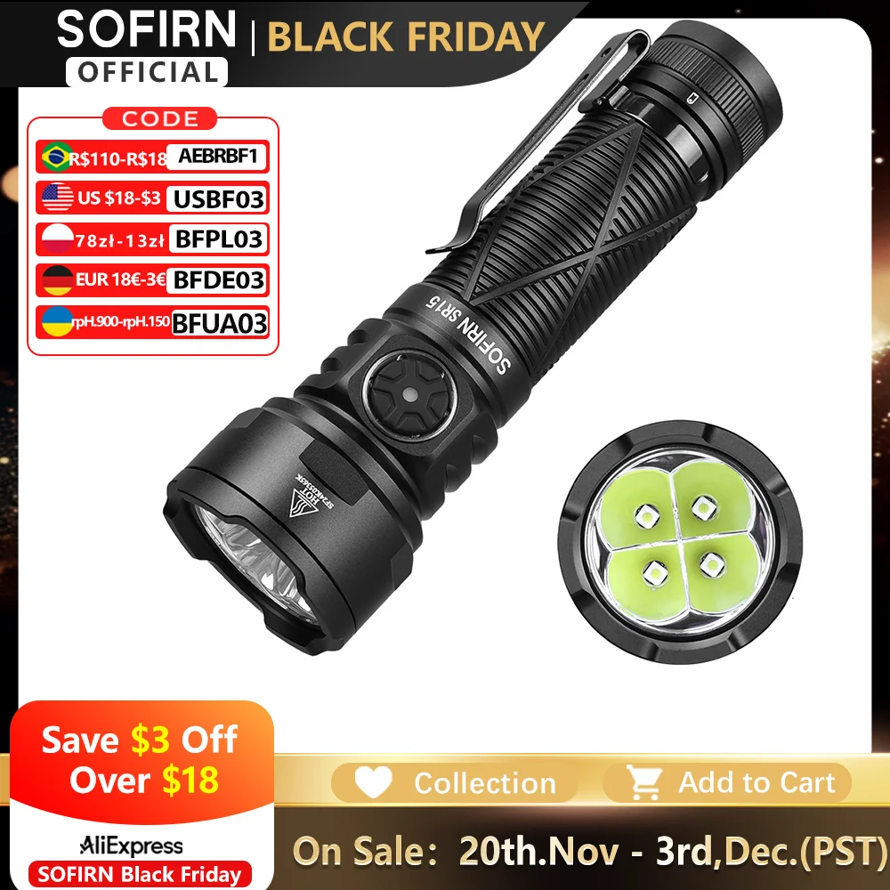 

Фонарь Sofirn SR15 4500LM