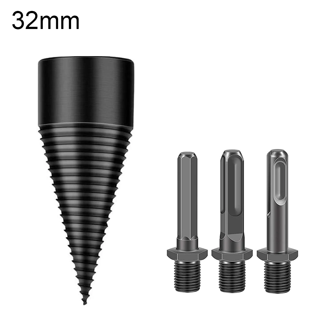 

Wood Log Drill Bit Steel Firewood Splitter Wood Splitting Screw Cone Driver with Handles 42 Drill