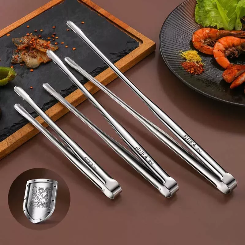 

Grill Tongs Meat Cooking Utensils For BBQ Baking Silver Kitchen Accessories Camping Supplies Free Shipping Item Barbecue Clip