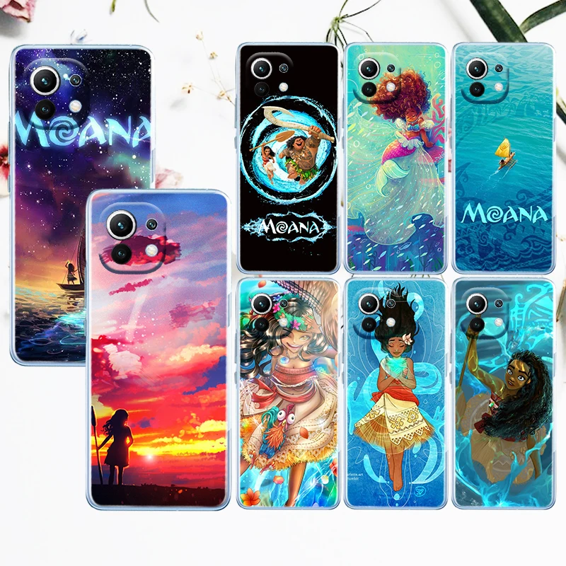 

Princess Moana Disney Phone Case Transparent For Xiaomi Mi 12X 12 11 11T 11i 10T 10 Pro Lite Ultra 5G 9T 9SE A3 4G Fundas