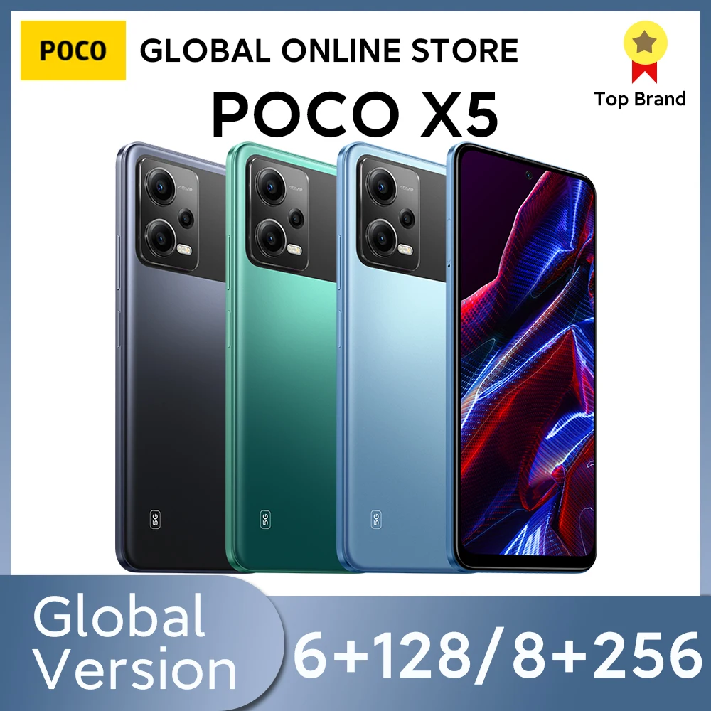 

POCO X5 5G Global Version 128GB/256GB 6.67"120Hz AMOLED DotDisplay Snapdragon 695 Octa Core NFC 33W 5000mAh Battery