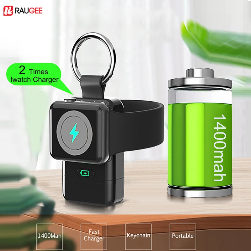 portable wireless charger for apple watch 7 keychain usb c 1400mah power bank battery charger for apple watch 6 5 4 iwatch free global shipping