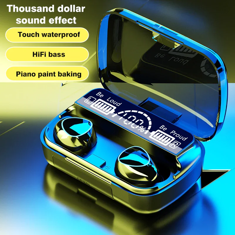 

TWS Bluetooth 5.1 HIFI Earphones 3500mAh Charging Box Wireless Fingerprint Touch Headset Waterproof Stereo Earbuds Earbuds Wit