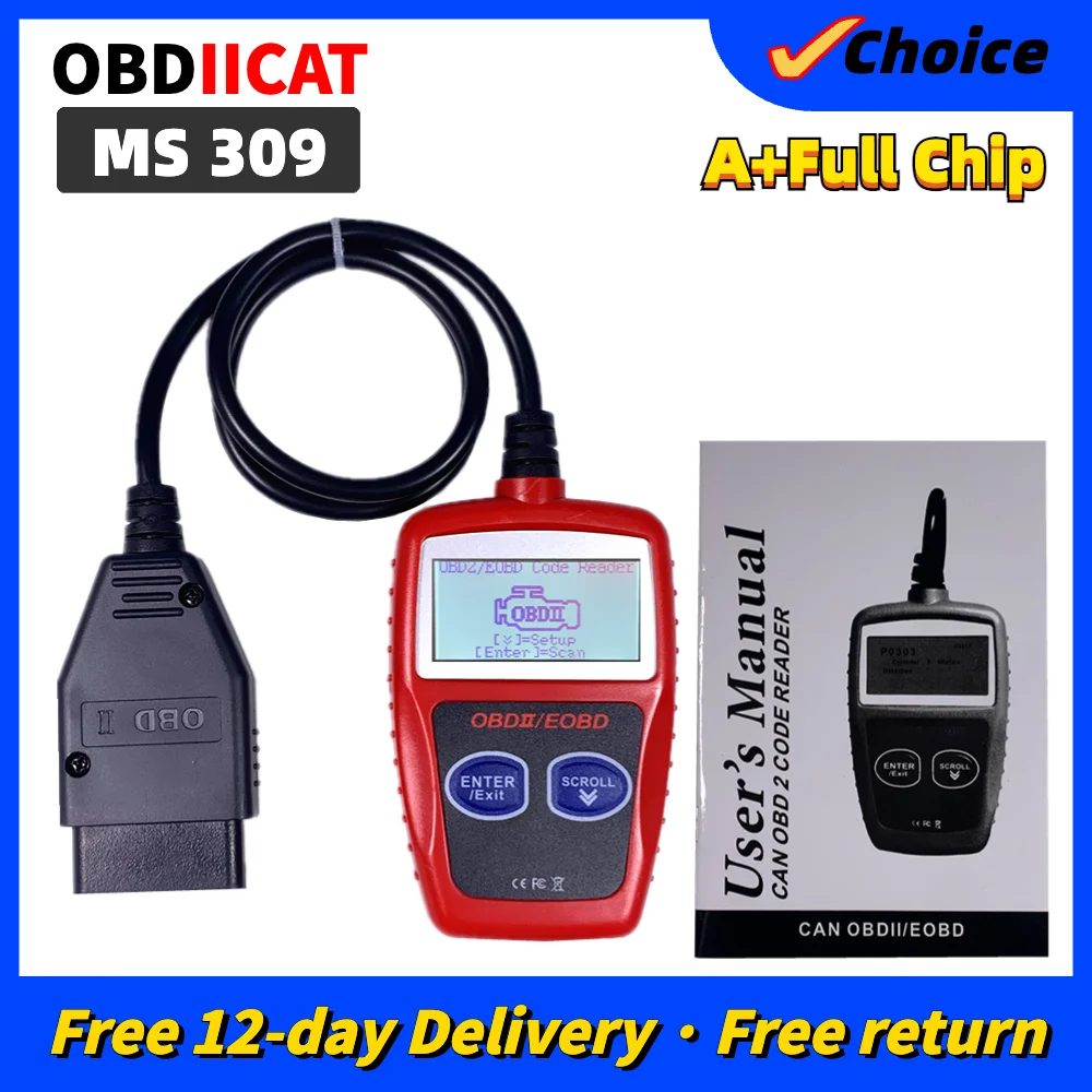 Новый MS309 OBD2 OBDII автомобильный считыватель кодов MS 309 автомобильный считыватель кодов MS309 универсальный диагностический инструмент