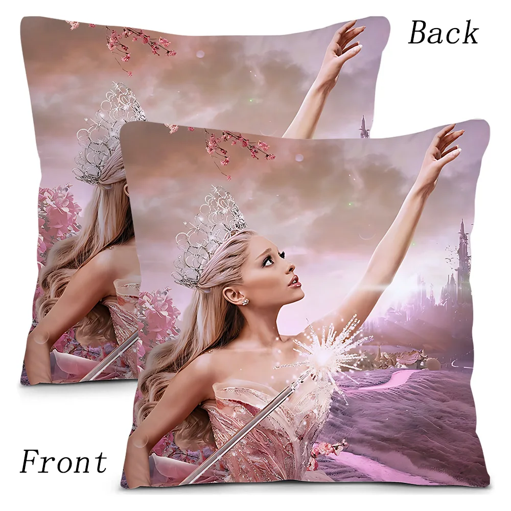 Ariana GrandeS Pillow Covers Cartoon Sofa Decorative Home Double-sided Printing Short Plush Cute Cushion Cover