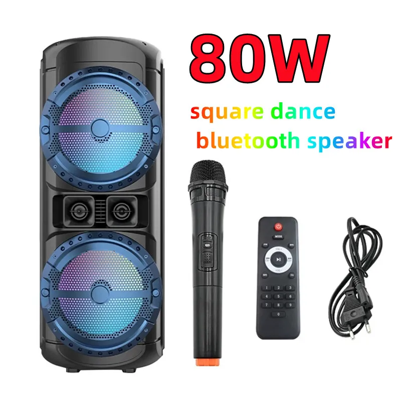 

125W Super Large Outdoor Bluetooth Speaker 12 Inch Double Horn Subwoofer Portable Wireless Column Bass Sound with Microphone FM