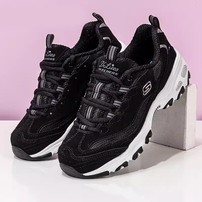 Skechers Women's sneakers Fashion Casual shoes Retro shock-absorbing Panda