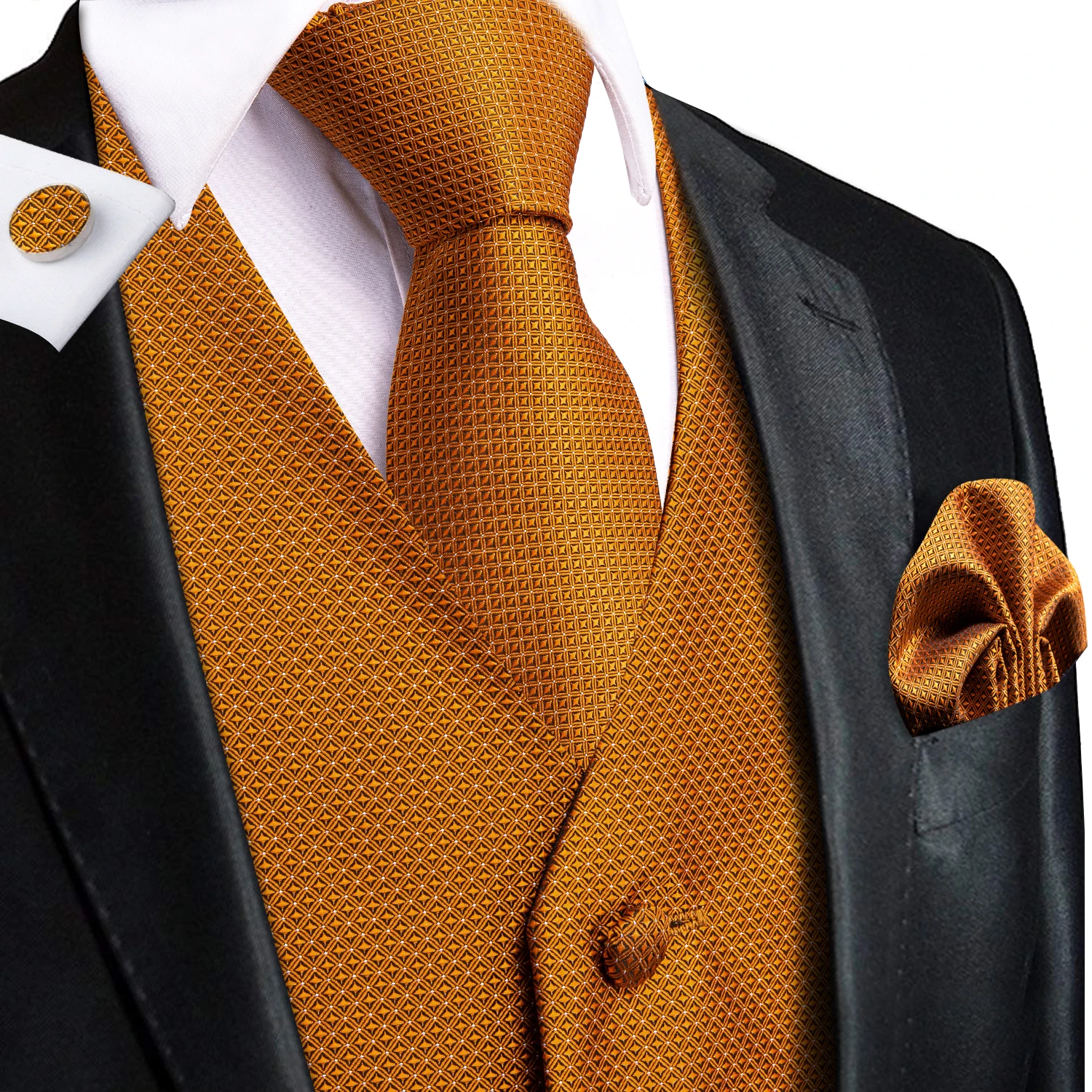 Рисунок 5 - Новинка, коричневый Шелковый жилет для мужчин