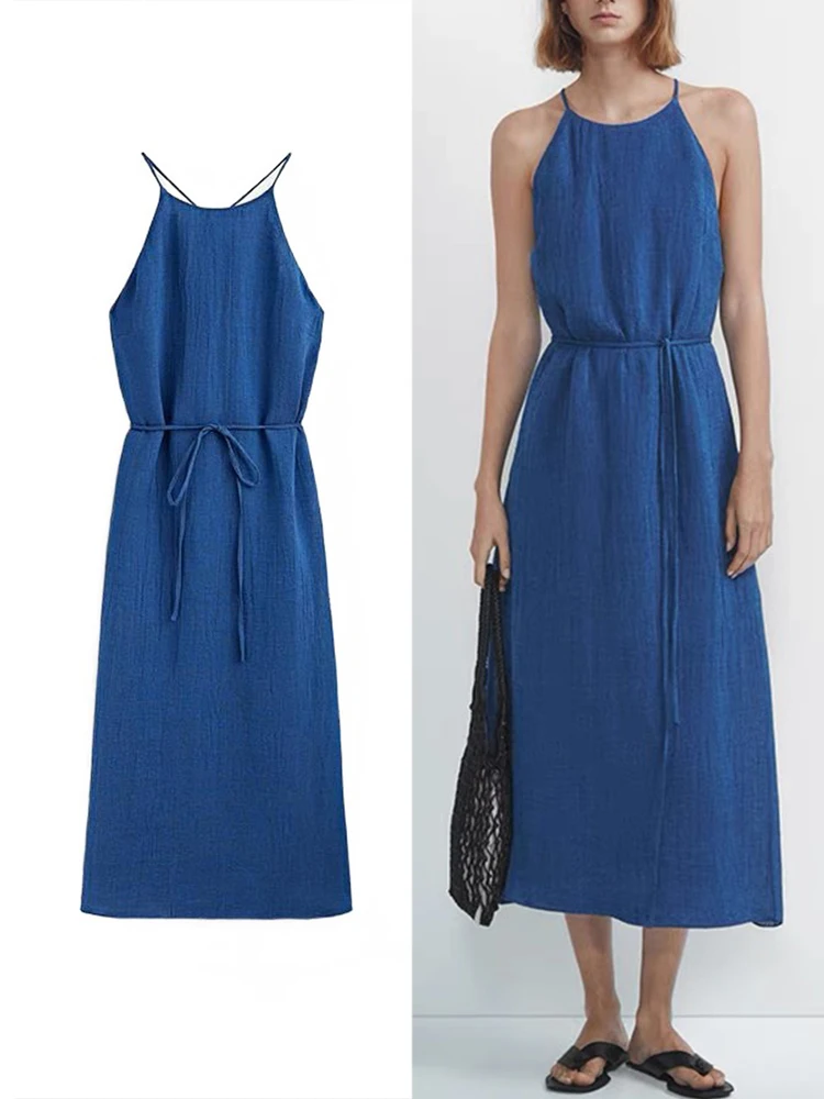 Trafza Женское Платье Миди В Пляжном Стиле