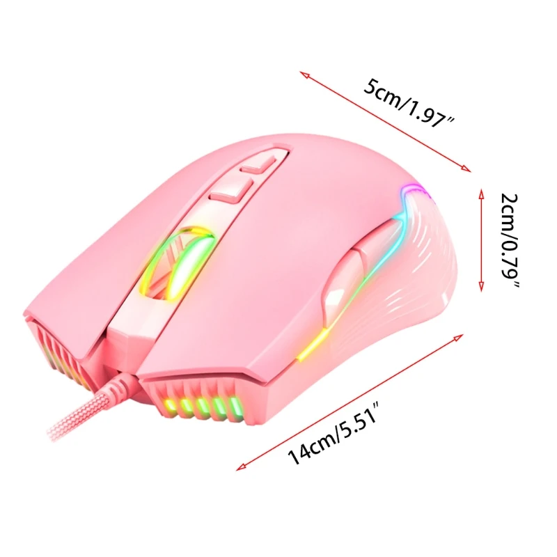 Мышь компьютерная игровая Проводная с RGB-подсветкой 6400DPI |