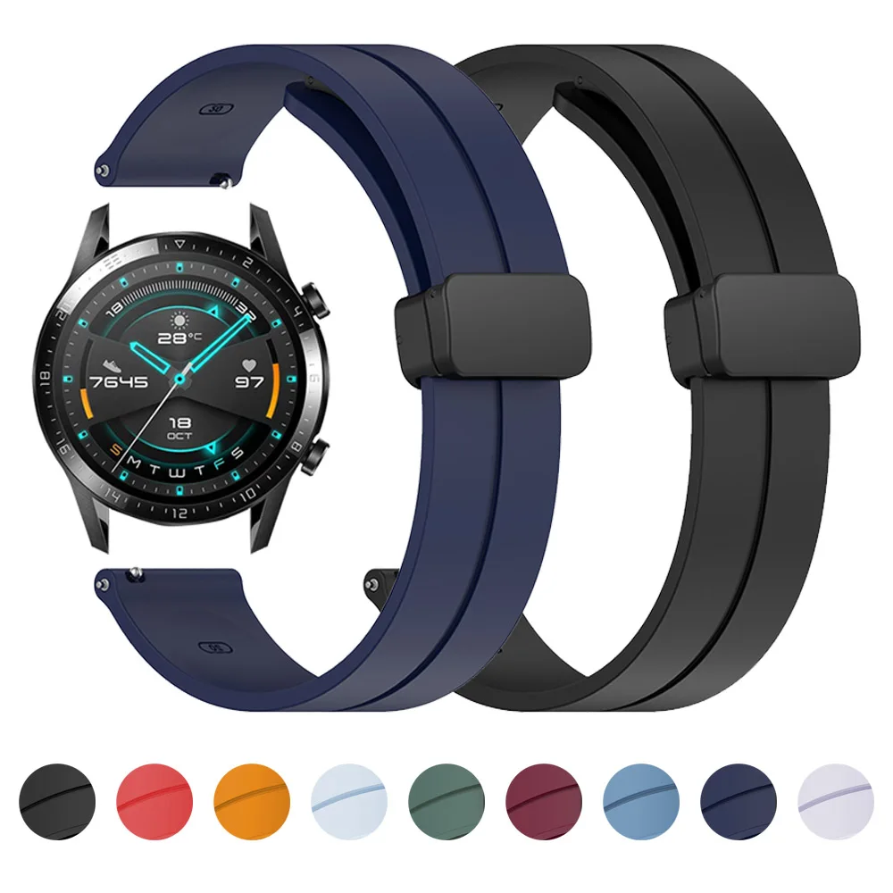 

20mm 22mm Silicone Band For Huawei Watch GT 3 2 46mm/42mm Sport Magnetic Strap For Huawei Watch 3 2 Pro new/GT2e Bracelet Correa