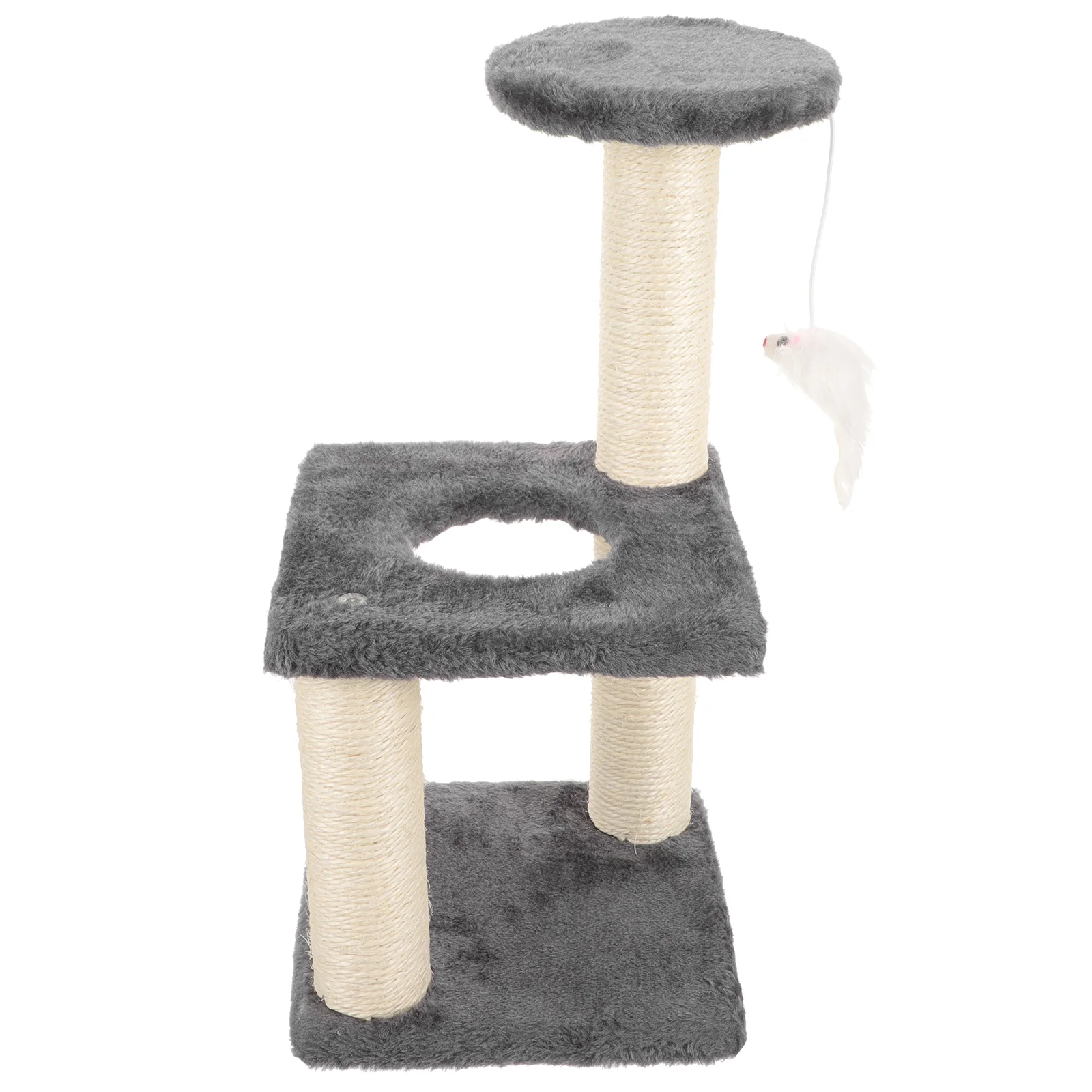 

Cat Climbing Frame Floor Scratching Post Integrated Kitten Scratcher Adorable Decorative Trees & Towers Accessory Toys