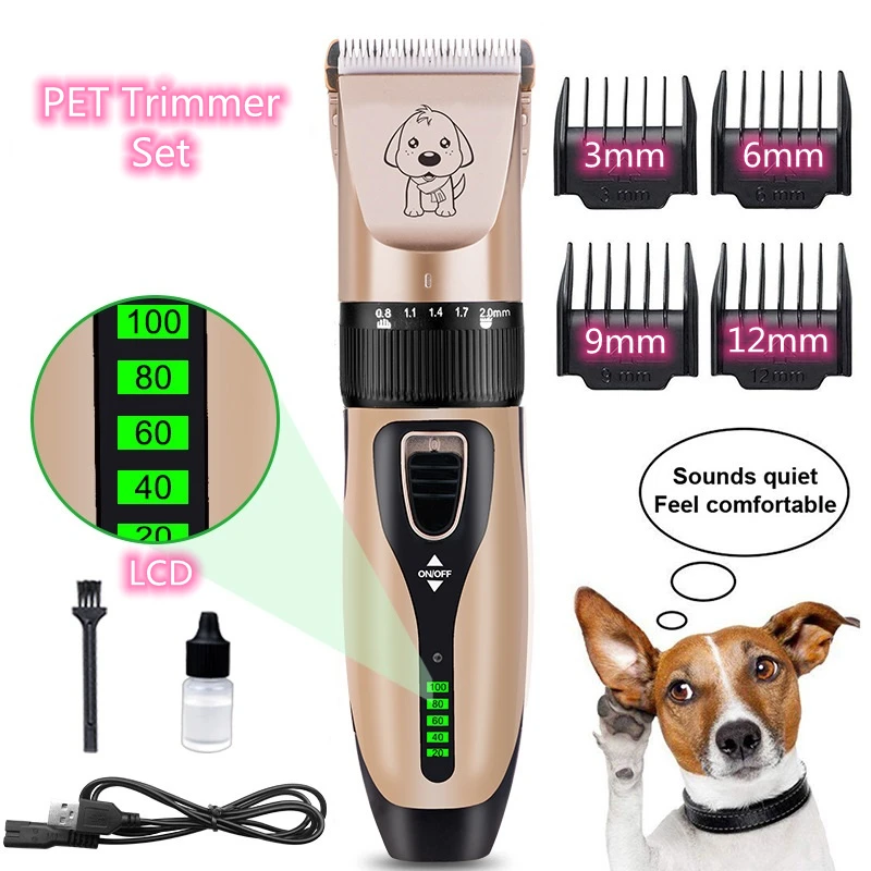 

Машинка для стрижки домашних питомцев, триммер для волос, набор инструментов для ухода за щенками, набор электрической бритвы для кошек, Акс...