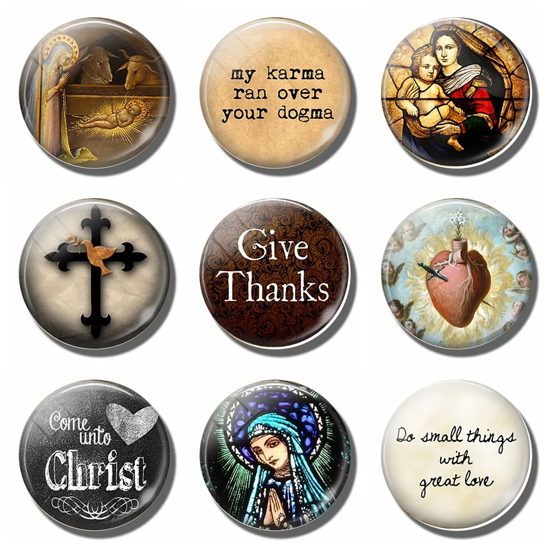Christian Magnetic Stickers Virgin Mary Jesus Christ Sacred Heart Holy Cross Fridge Magnet Refrigerator Catholicism Home Decor